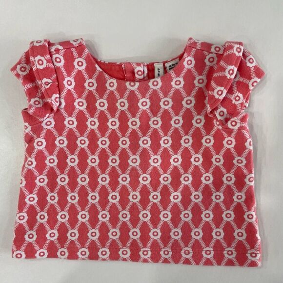 Janie and Jack Lot of Two Ruffle Ponte Top Orange and White Size 12/18 Month - Picture 3 of 6